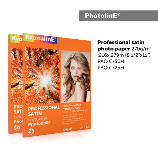 Imagen de PROFESSIONAL SATÍN PHOTO PAPER 270g/m² .216 x .279 m