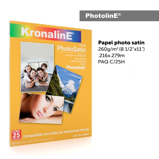 Imagen de PAPEL PHOTO SATÍN 260g/m² .216 x .279 m
