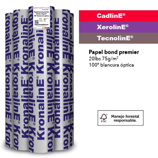 Imagen de PAPEL BOND PREMIER   20lbs 75g/m² 98º Blancura Óptica N3” 0.61 x 150 m