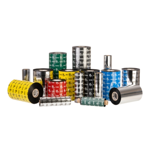 Imagen de Cinta de cera Zebra 110 mm x 300m (4.33pulg x 984pies) 2000 Núcleo 1 pulg / Caja con 24pzs