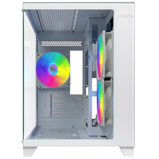 Imagen de Gabinete Xzeal Panzer II Cubo M-ATX/ITX 2xUSB1.0 + 1x USB3.0 + 3.5 mm + 3 Fans ARGB Blanco
