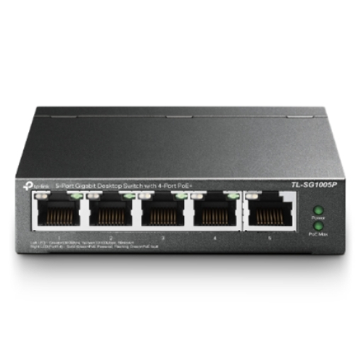 Imagen de Switch no administrable Omada de Tp-link de 5 puertos 10/100Mbps con 4 puertos PoE+