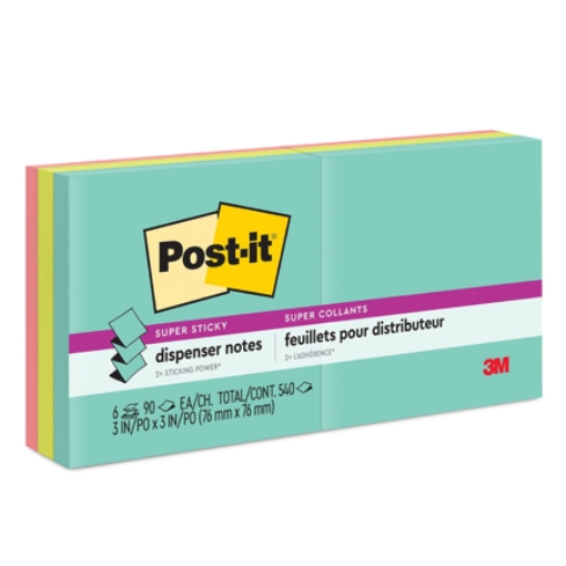 Imagen de Notas Adhesivas 3M Post-It Pop Up Miami 3x3 / Colores surtidos C/6 block C/90 hjs