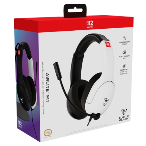 Imagen de Auriculares de juego con cable Turtle Beach Airlite Fit White Black para Nintendo Switch 2