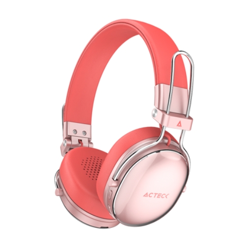 Imagen de Audífonos Inalámbricos Acteck Over Ear Luxe Chic HP710 Recargables Elite Salmon