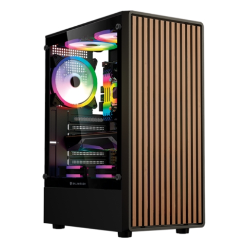 Imagen de Gabinete Gamer Balam Rush Compact Media Torre Dragonfly Wood GM580 / Negro