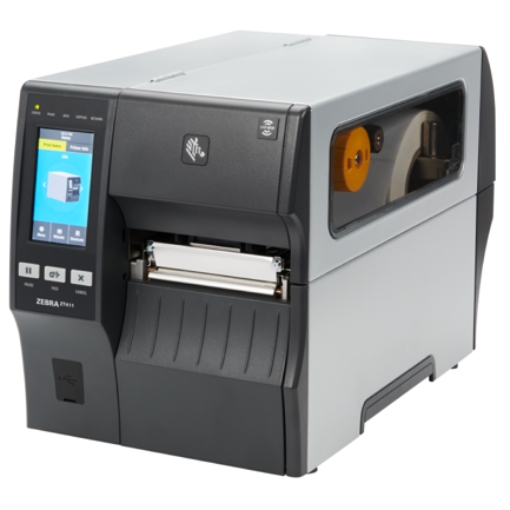Imagen de Impresora Zebra ZT411 TT 4" 300dpi Cortador c/Bandeja de Recogida Puerto Serial USB RJ45 Bto 4.1 MFi Usb Host EZPL
