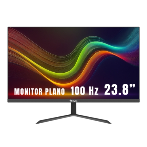 Imagen de Monitor Stylos SMOT7 23.8" Panel LED 1920x1080 HD Plana 100Hz 5ms 1xVGA + 1xHDMI+Vesa 100x100mm Negro
