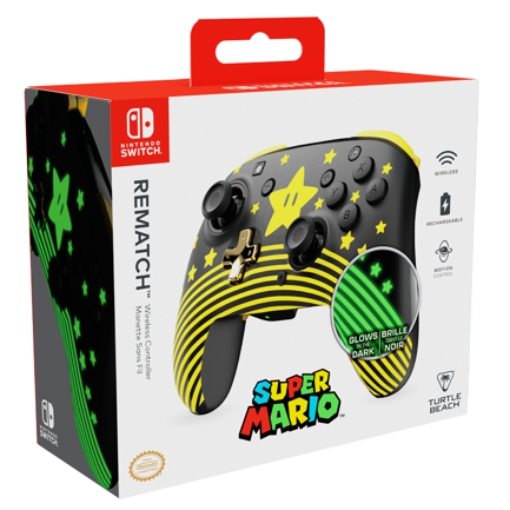 Imagen de Control de Juego Inalámbrico Turtle Beach Rematch Estrella de Super Mario para Nintendo Switch