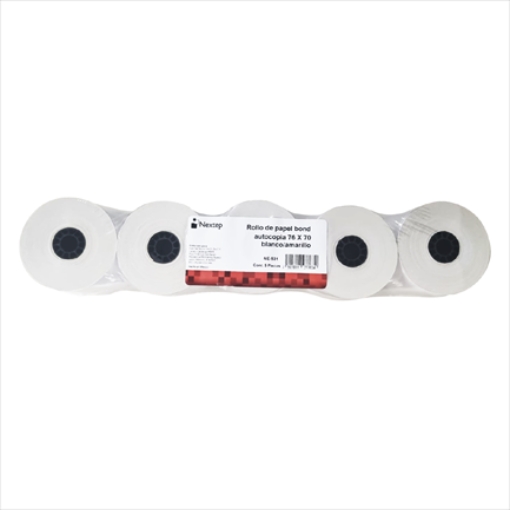 Imagen de Rollo Papel Nextep Bond Autocopiadora 76X70mm Blanco/Amarillo C/5