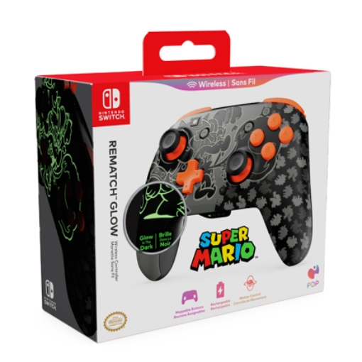 Imagen de Control de Juego Inalámbrico Turtle Beach Rematch Blackout Bowser para Nintendo Switch