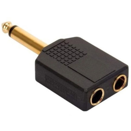 Imagen de ADAPTADOR STEREN Y 2 JACKS 6.3MM A PLUG 6.3MM DORA