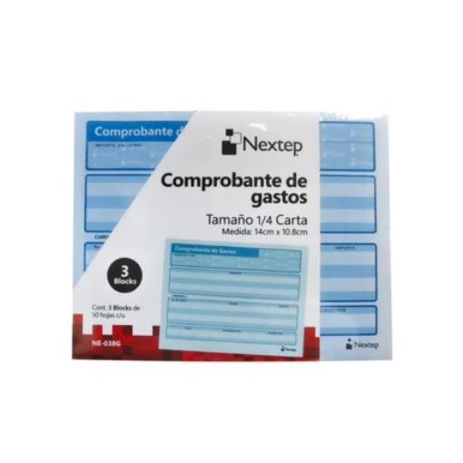 Imagen de Comprobante de Gastos Nextep 1/4 Carta 3 Blocks C/50 CU