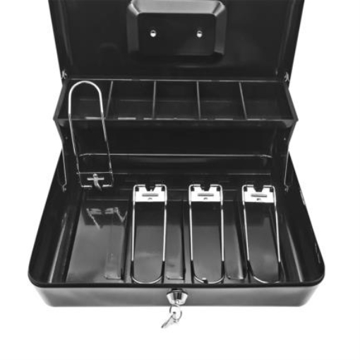 Imagen de Caja Dinero Nextep Metalica Extra Grande 30 cm Bandeja Con Clips Para 4 Billetes