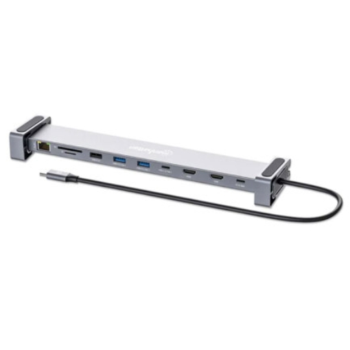 Imagen de Docking USB-C Manhattan 10 ptos con MST 2xHDMI 3xUSB-A USB-C USB-C PD RJ45 SD-micro SD