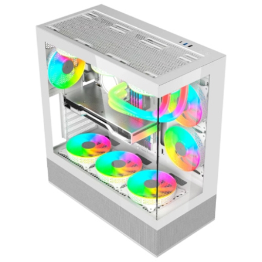 Imagen de Gabinete Gamer Balam Rush Media Torre Tank Super 9200 TB Max MB ATX USB C 3.1/xUSB 3.0/USB 2.0 ARGB Blanco