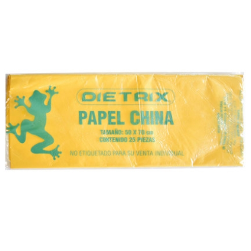 Imagen de Papel de China Dietrix 50x70cms Amarillo Paquete con 25 Hojas