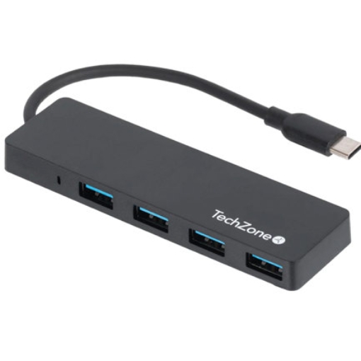 Imagen de Hub TechZone 3.0 Hub 4en1 Super Ligero Conexion Tipo C 4Puertos USB 3.0 Vel de Transferecnia de Datos 480Mbs