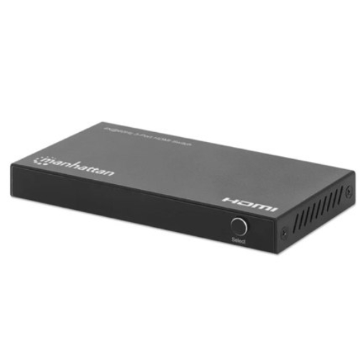 Imagen de Switch HDMI Manhattan 4K@60Hz 3 entradas compacto negro