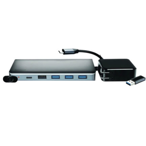 Imagen de Hub TechZone Silvery 1A Docking Station Bulk 13en1 con Alta Velocidad Miltipuerto HDMI 4K Incluye Adaptador de CA/CC