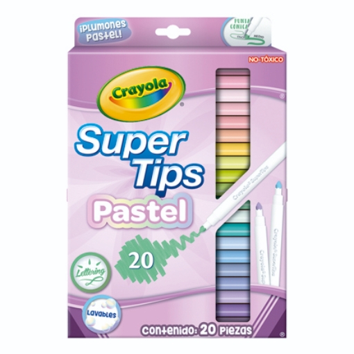 Imagen de Plumones Crayola SuperTips Pastel con 20 piezas