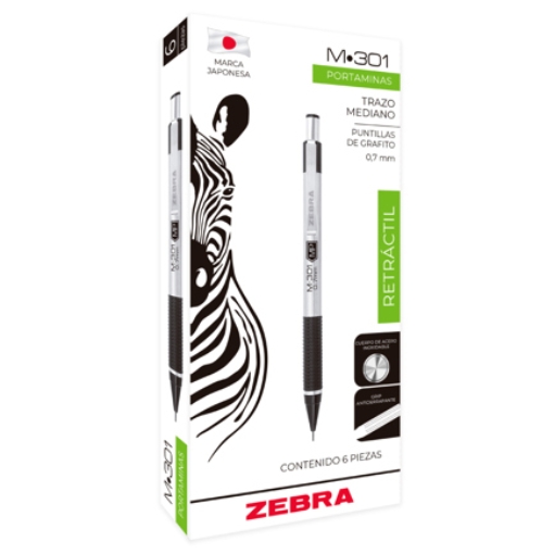Imagen de Lapicero Zebra M-301 Retráctil Punto 0.7mm C/6 Pzas