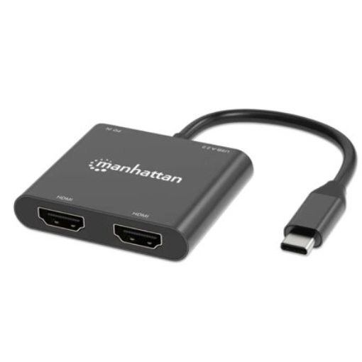 Imagen de Convertidor USB-C Manhattan a HDMI 2 puertos 4K - MST