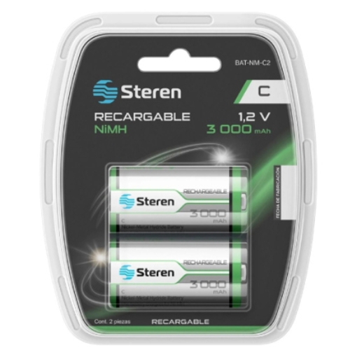 Imagen de Paquete de Baterías Steren NIMH Recargables USB-C 1.2Vcc 3000mAh
