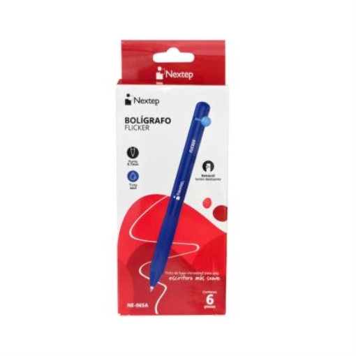 Imagen de Boligrafo Nextep Flicker 0.7mm Azul C/6