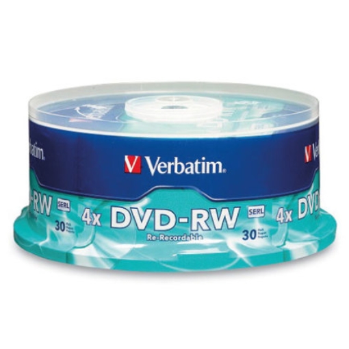 Imagen de DVD-RW VERBATIM 4.7GB 4X 120 minutos W/Tray Spindle C/30