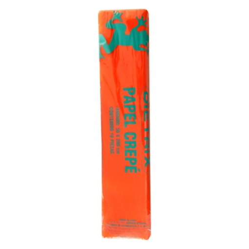 Imagen de Papel Crepe Dietrix 50x200cms Mandarina Paquete con 10 Hojas