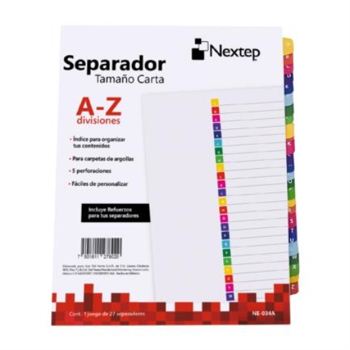 Imagen de Separador Economico Nextep Abecedario Impreso A-Z