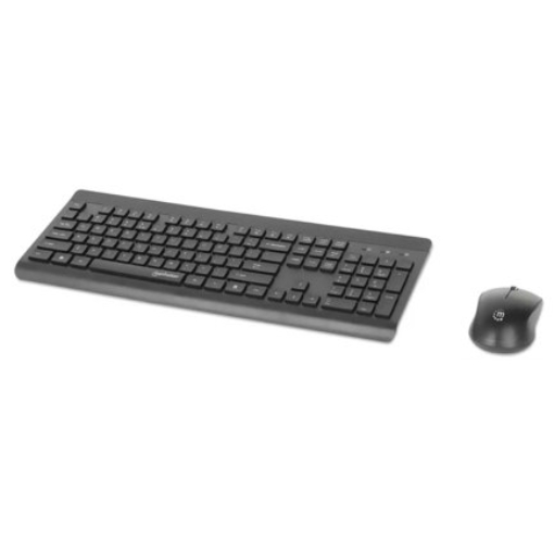 Imagen de Teclado y Mouse Optico Inalambrico Manhattan 2.4G Negro combo
