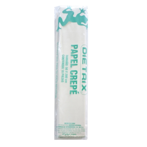 Imagen de Papel Crepe Dietrix 50x200cms Blanco Paquete con 10 Hojas