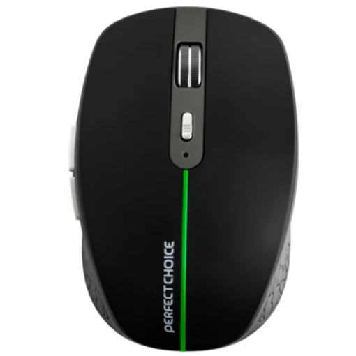 Imagen de Mouse Inalámbrico Ergonómico Perfect Choice Iluminación RGB Orion 3200 dpi Negro/Gris