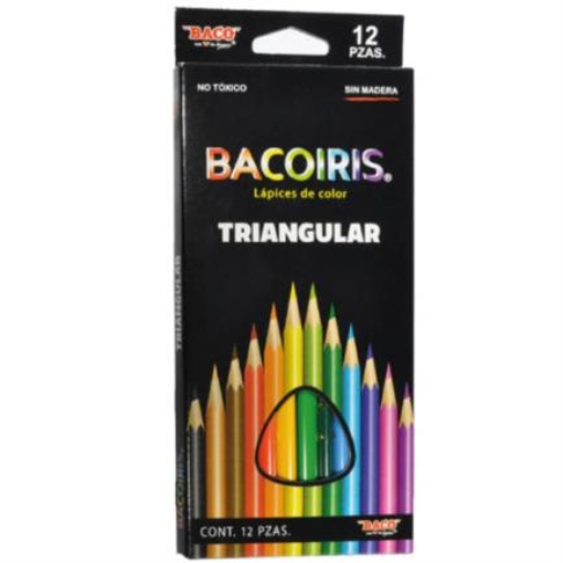 Imagen de LAPICES DE COLORES BACOIRIS TRIANGULAR PLEG. C/12 LARGO