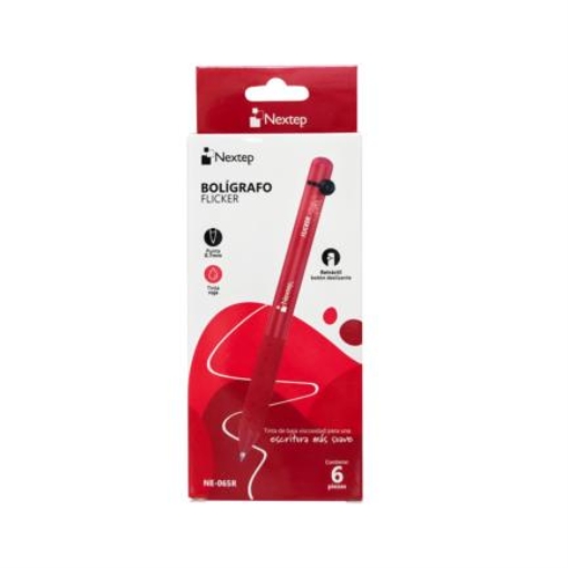 Imagen de Boligrafo Nextep Flicker 0.7mm Rojo C/6