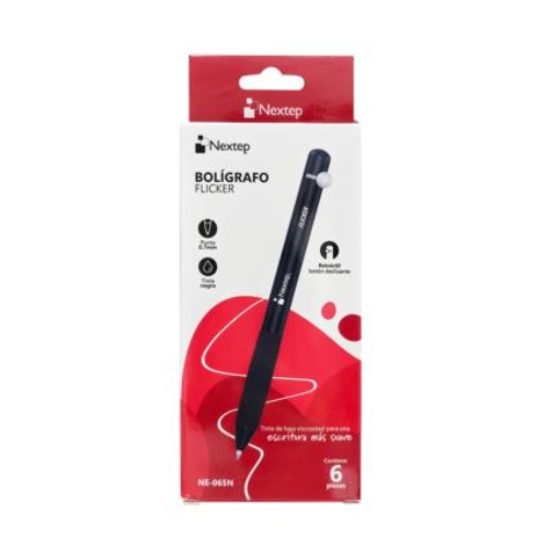 Imagen de Boligrafo Nextep Flicker 0.7mm Negro C/6