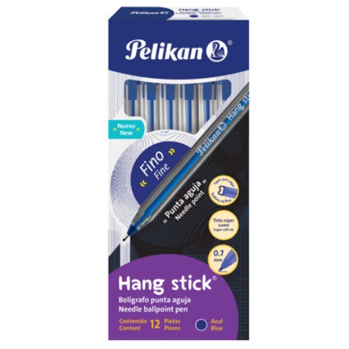 Imagen de Boligrafo Pelikan Hang Stick Punto Fino 0.7MM Color Azul C/12