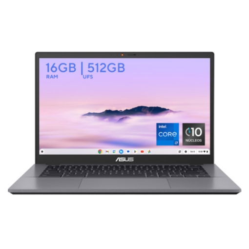 Imagen de Laptop Asus Chromebook CX3402CVA-i716G512-C1 Intel Core i7-1355U 16GB 512GB 14 Touch Rocky gray Wi-Fi BT WC