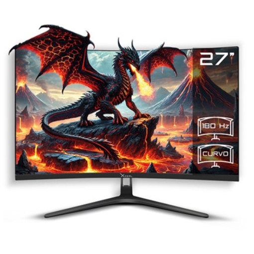 Imagen de Monitor Xzeal 27" Panel Curvo VA FHD 180Hz 1ms 1xDP + 1xHDMI + Vesa 100x100mm Negro