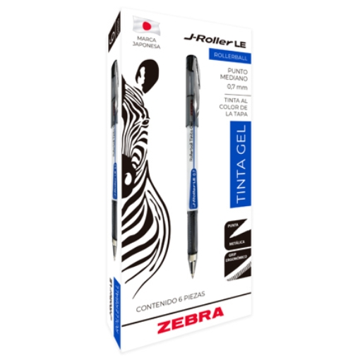 Imagen de Bolígrafo Zebra J-Roller LE Punto Mediano 0.7mm Tinta Gel Color Rojo C/6 Pzas
