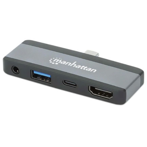 Imagen de Docking USB-C Manhattan 4 ptos HDMI/USB-A/3.5mm/USB-C PD Sin cable