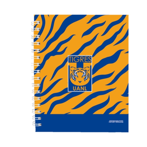 Imagen de Libreta Dietrix First Class pasta dura doble arillo 80 hojas raya Club Tigres UANL modelo de corazon