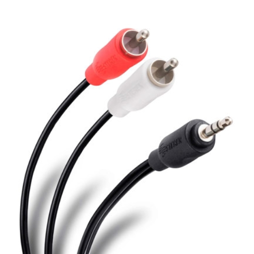 Imagen de CABLE DE AUDIO STEREN PLUG 3.5MM A 2 PLUGS RCA 1.8M