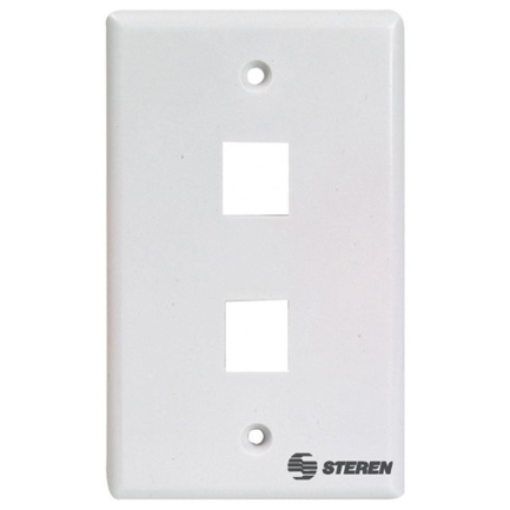 Imagen de Placa Steren P/Registro de 2 Cavidad Keystone CAT5 y 6
