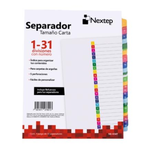 Imagen de Separador Economico Nextep 31 Divisiones Con Numero