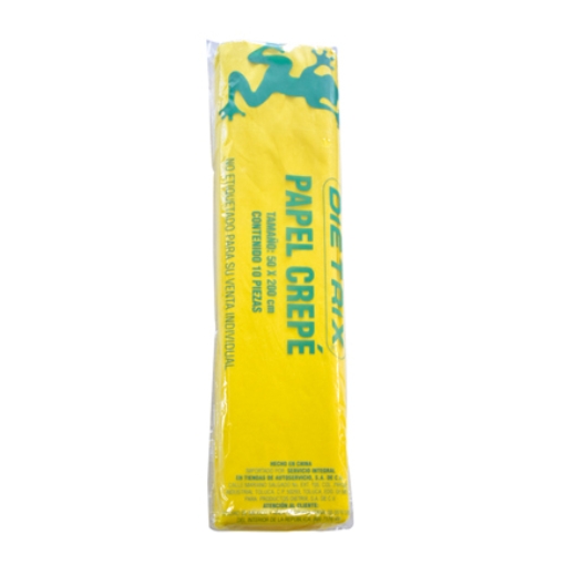 Imagen de Papel Crepe Dietrix 50x200cms Amarillo Canario Paquete con 10 Hojas