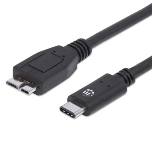 Imagen de Cable Manhattan USB-C V3.1 C-Micro B 1m Color Negro